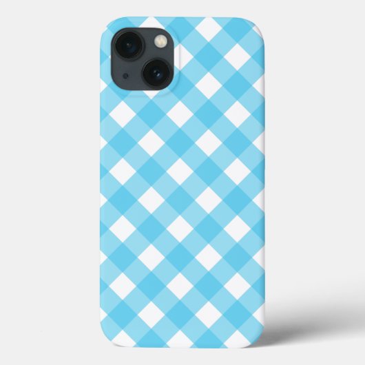 Helcerulean blue gingham Hoesje-Mate iPhone case (Achterkant)