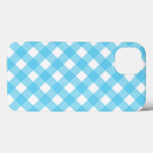 Helcerulean blue gingham Hoesje-Mate iPhone case (Achterkant (horizontaal))