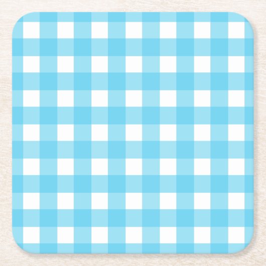 Helcerulean blue gingham kartonnen onderzetters (Voorkant)