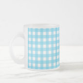 Helcerulean blue gingham matglas koffiemok (Links)