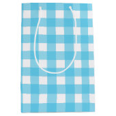 Helcerulean blue gingham medium cadeauzakje (Voorkant)