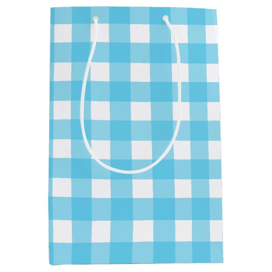 Helcerulean blue gingham medium cadeauzakje (Voorkant)