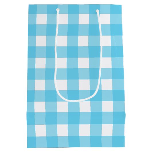 Helcerulean blue gingham medium cadeauzakje (Achterkant)