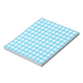 Helcerulean blue gingham notitieblok (Linkerzijde)