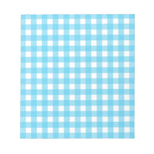 Helcerulean blue gingham notitieblok