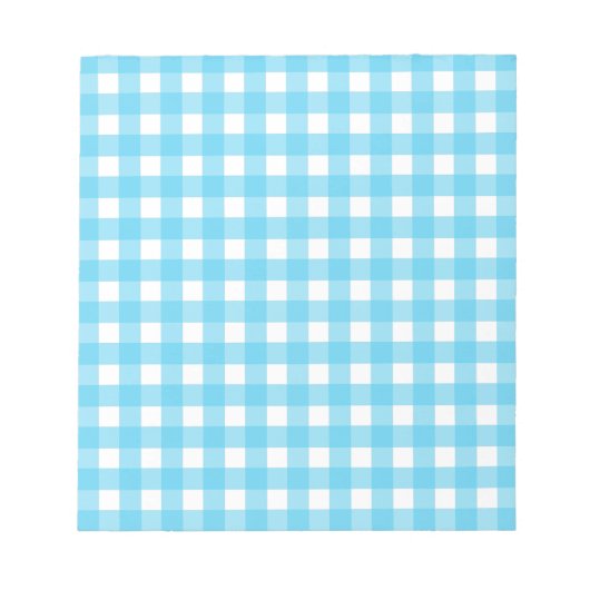 Helcerulean blue gingham notitieblok (Voorkant)