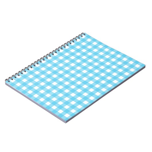 Helcerulean blue gingham notitieboek (Linkerzijde)
