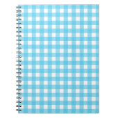 Helcerulean blue gingham notitieboek (Voorkant)