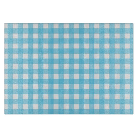 Helcerulean blue gingham snijplank (Voorkant)
