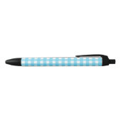 Helcerulean blue gingham zwarte inkt pen (Bovenkant)