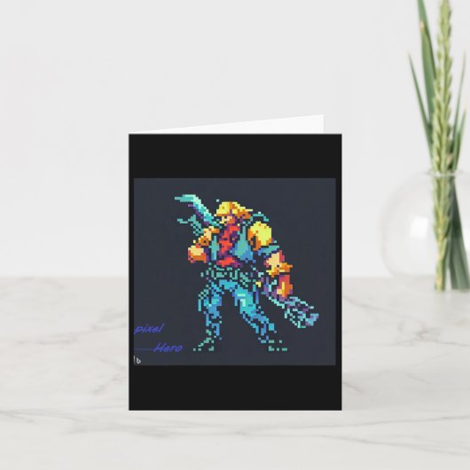 Held (90's Retro Videospel Pixel Style Art) Kaart (Voorkant)