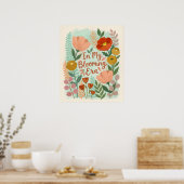 Held abstracte bloem botanische kunst, lente bloem poster (Keuken)