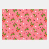 Held bloemmotief met bessen inpakpapier vel (Voorkant 3)