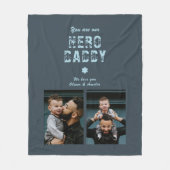 Held Daddy Vaderdag 2 Foto Collage Fleece Deken (Voorkant)
