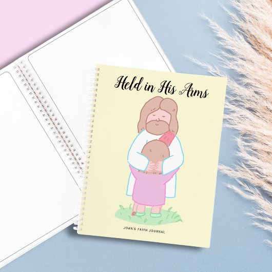 Held in His Arms Scripture personalized  Notitieboek