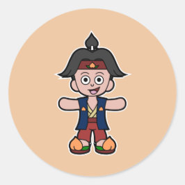 Held Momotaro, de Perzikjongen Ronde Sticker