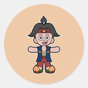 Held Momotaro, de Perzikjongen Ronde Sticker