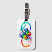 Held oneindig met regenboog vlinder bagagelabel (Voorkant (verticaal))