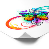 Held oneindig met regenboog vlinder poster (Hoek)