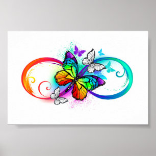 Held oneindig met regenboog vlinder poster