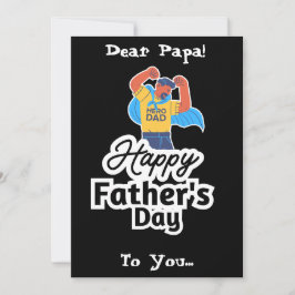 Held papa gelukkige Vaderdag ontwerp Feestdagenkaart