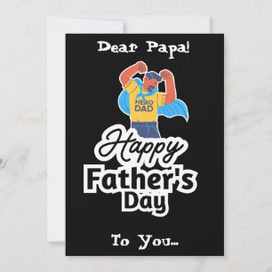 Held papa gelukkige Vaderdag ontwerp Feestdagenkaart