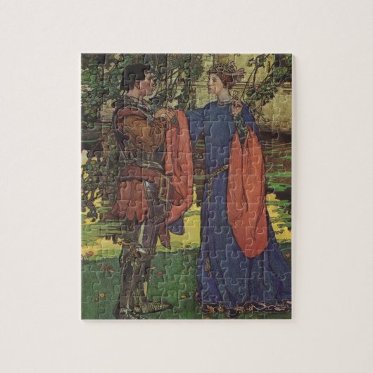 Held Prins Ridder Glanzende Wapenrusting Prinses Legpuzzel (Verticaal)