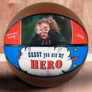 Held Superheld Papa Vaderdag Foto Basketbal