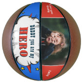 Held Superheld Papa Vaderdag Foto Basketbal (Verticaal)