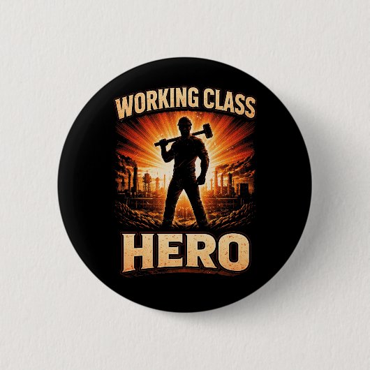 Held van de werkende klasse ronde button 5,7 cm (Voorkant)