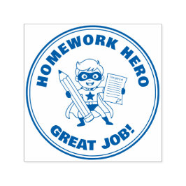 Held van Huiswerk Leraar Beloning Motivatie Zelfinktende Stempel