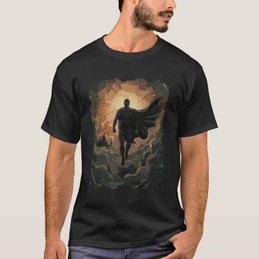 Held - Vliegende super mens T-shirt (Voorkant)