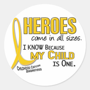 Helden Alle maten 1 Kind KINDERKANKER Ronde Sticker