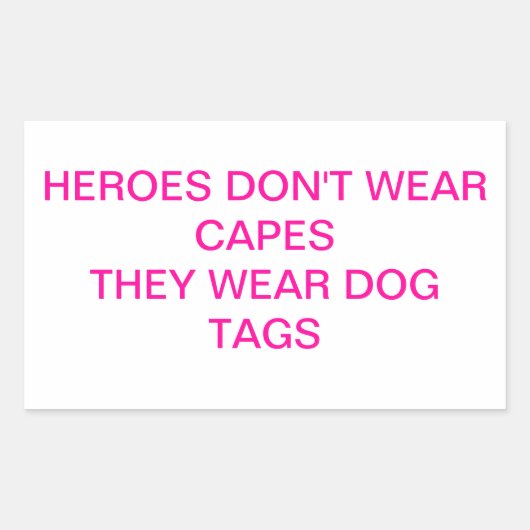 Helden Draag geen capes Rechthoekige Sticker (Voorkant)
