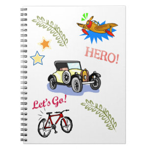 Helden Fiets Auto Vliegtuig Notitieboekje Notitieboek