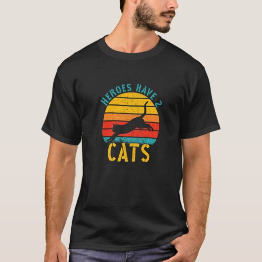 Helden Hebben 2 Katten Kittie Kat T-shirt (Voorkant)