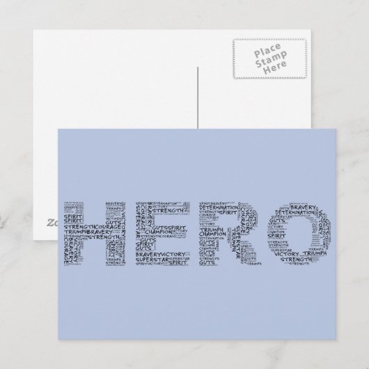 Helden in de strijd tegen kanker (zwarte tekst) briefkaart (Voorkant / Achterkant)