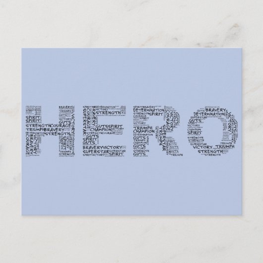 Helden in de strijd tegen kanker (zwarte tekst) briefkaart (Voorkant)