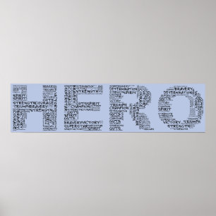 Helden in de strijd tegen kanker (zwarte tekst) poster