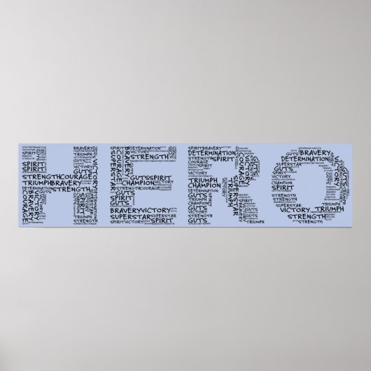 Helden in de strijd tegen kanker (zwarte tekst) poster (Voorkant)