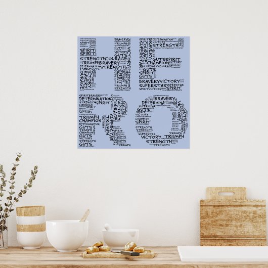 Helden in de strijd tegen kanker (zwarte tekst) poster (Keuken)