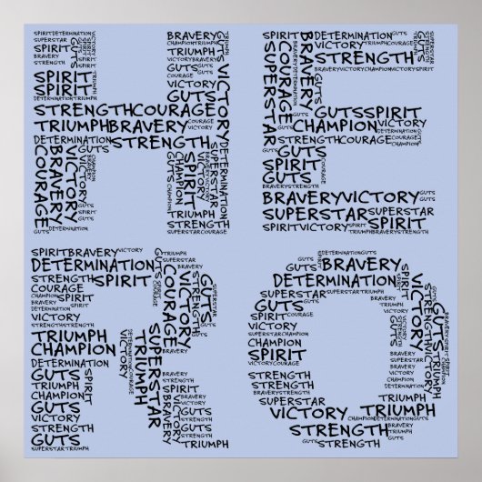 Helden in de strijd tegen kanker (zwarte tekst) poster (Voorkant)