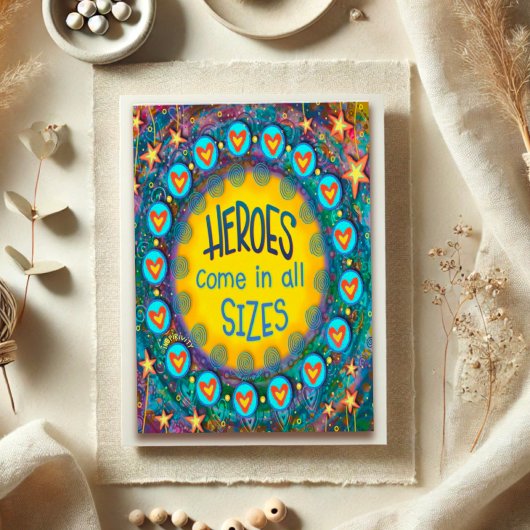 Helden komen in alle maten Dank u Inspirivity Kaart