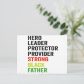 Helden Leider Beschermer Voeder Sterke Zwarte Vade Briefkaart (Staand voorkant)