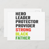 Helden Leider Beschermer Voeder Sterke Zwarte Vade Briefkaart (Voorkant / Achterkant)