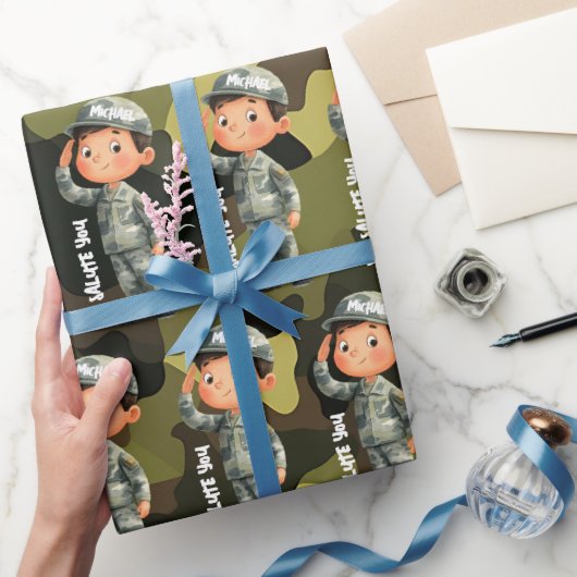 Helden Saluut Militaire Inpakpapier (Geschenken)