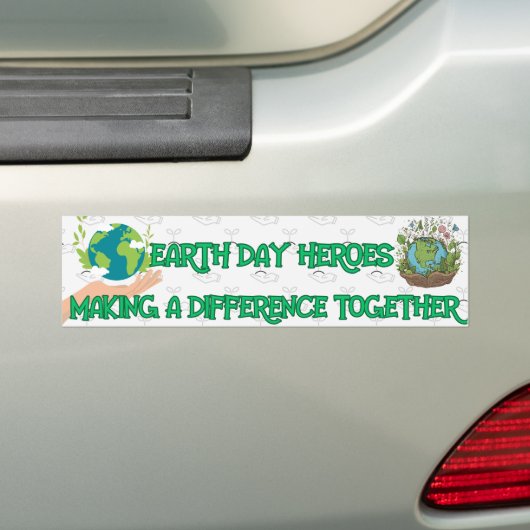 Helden van de Dag van de Aarde Bumpersticker (Op auto)