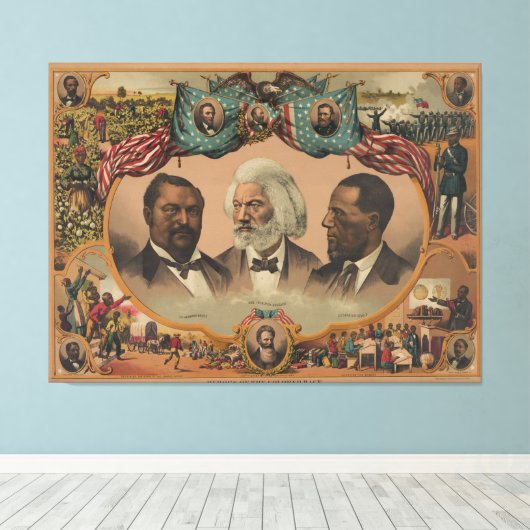 helden van de gekleurde ras 1881 Frederick Douglas Canvas Afdruk (Insitu (Houten vloer))