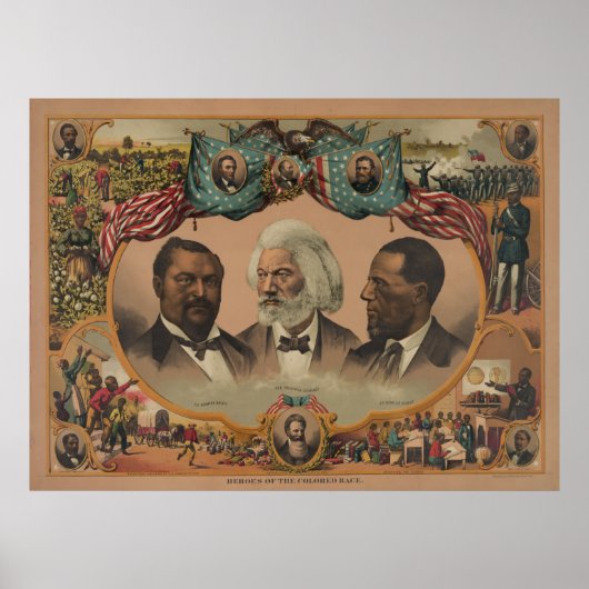 helden van de gekleurde ras 1881 Frederick Douglas Poster (Voorkant)