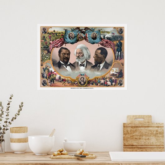 helden van de gekleurde ras poster (Keuken)
